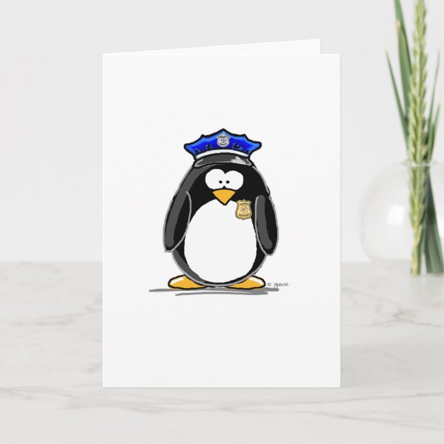Tarjeta Pingüino del oficial de policía (Anverso)