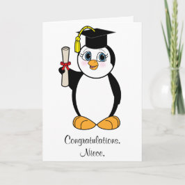 Tarjeta Pingüino del personalizable de la graduación de la