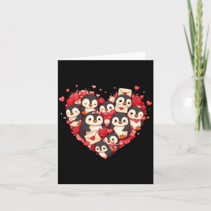 Tarjeta Pingüino Divertido Corazón San Valentín Pingüino M