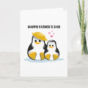 Tarjeta Pingüino Divertido Feliz Día del Padre 
