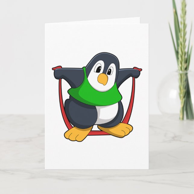 Tarjeta Pingüino en Fitness con saltar cuerda.PNG (Anverso)