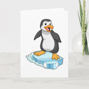 Tarjeta Pingüino en témpano de hielo