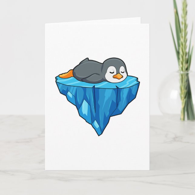 Tarjeta Pingüino en témpano de hielo (Anverso)
