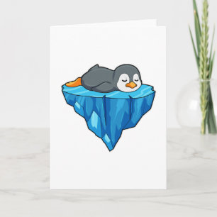 Tarjeta Pingüino en témpano de hielo