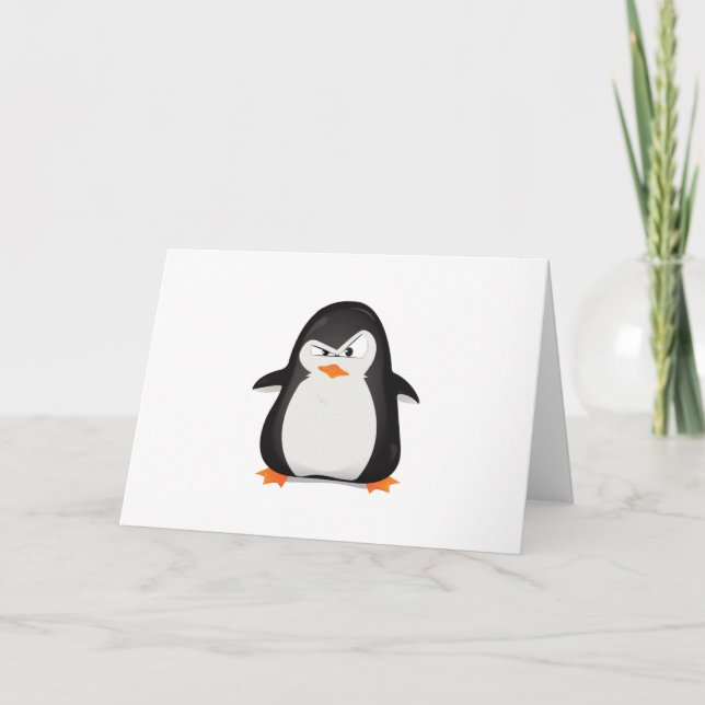 Tarjeta Pingüino enojado (Anverso)