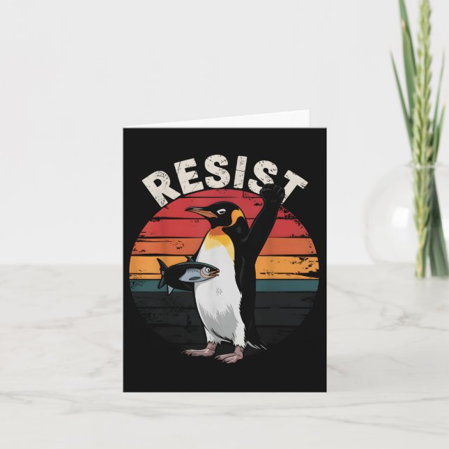 Tarjeta Pingüino gracioso se resiste a protestar contra el (Anverso)