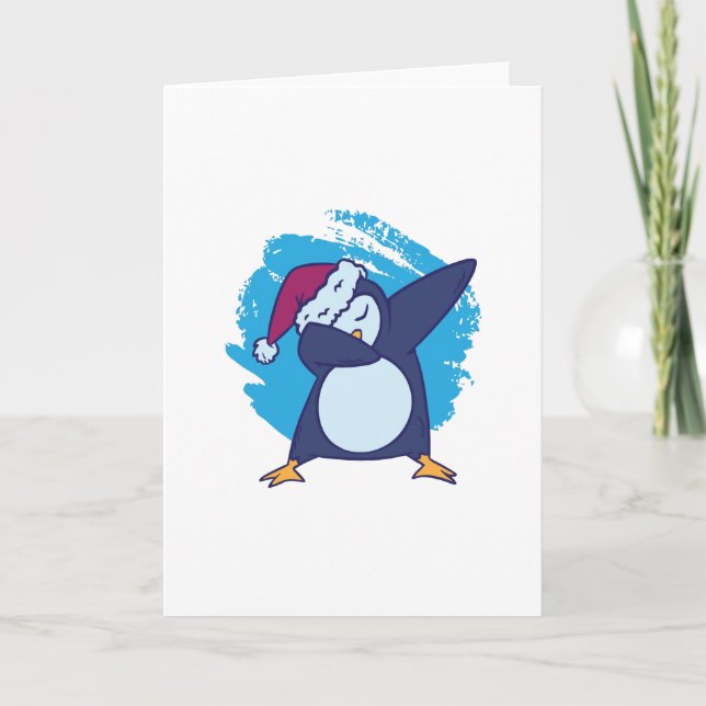 Tarjeta Pingüino haciendo dabbing (Anverso)