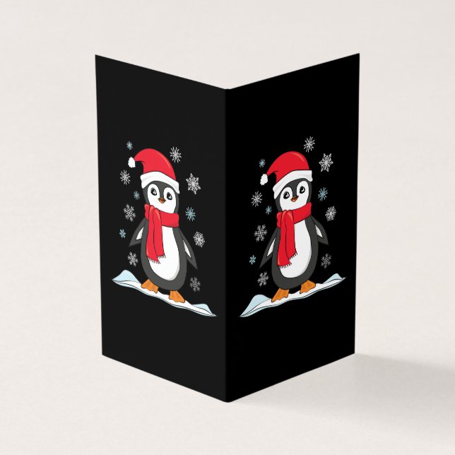 Tarjeta Pingüino Lindo de Navidad (Exterior)