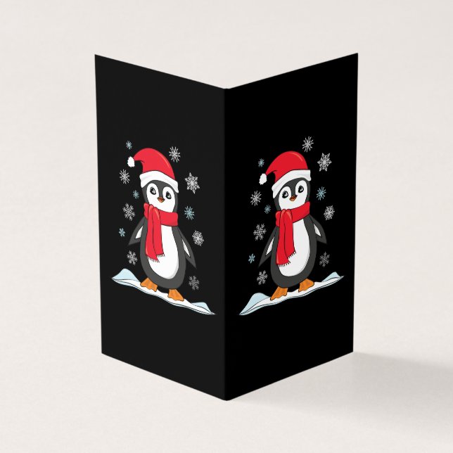 Tarjeta Pingüino Lindo de Navidad (Exterior)