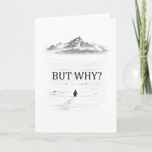 Tarjeta Pingüino Pero Por Qué Montañas  (Anverso)