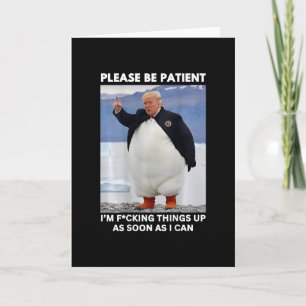 Tarjeta Pingüinos Contra Aranceles Protesta Anti-trump Man