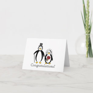 Tarjeta Pingüinos de aniversario boda
