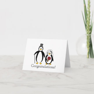 Tarjeta Pingüinos de aniversario boda