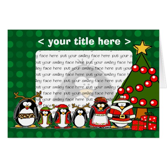 Tarjeta Pingüinos de las Felices Navidad
