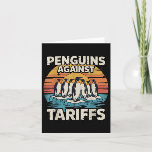 Tarjeta Pingüinos divertidos contra los aranceles contra l