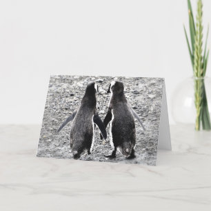 Tarjeta Pingüinos enamorados