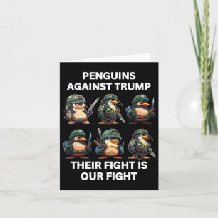 Tarjeta Pingüinos Enfadados Contra Trump Su Lucha Es Nuest