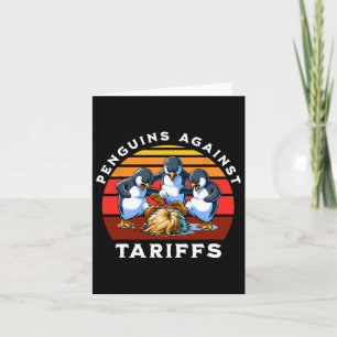 Tarjeta Pingüinos graciosos contra las tarifas resisten a 