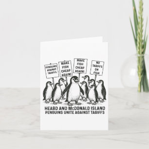 Tarjeta Pingüinos graciosos contra los aranceles escucharo