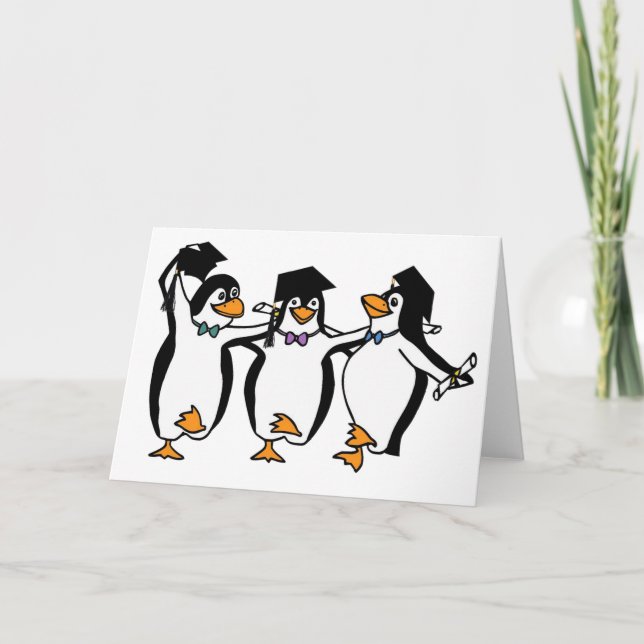 Tarjeta Pingüinos graduados (Anverso)