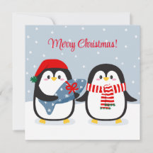 Pingüinos lindos con regalo