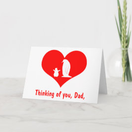 Tarjeta Pingüinos: Papá y polluelo felices del día de