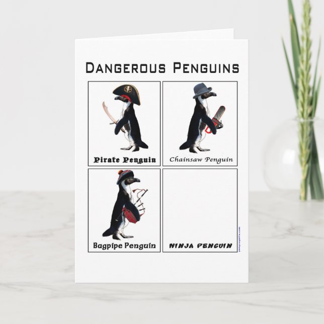 Tarjeta pingüinos peligrosos (Anverso)