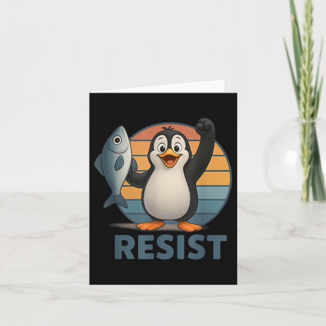 Tarjeta Pingüinos resistentes al activismo pingüino protes (Anverso)