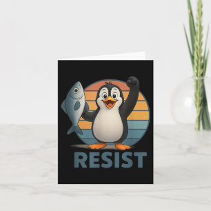 Tarjeta Pingüinos resistentes al activismo pingüino protes