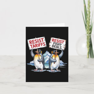Tarjeta Pingüinos resistentes protestan contra Pengu, el c
