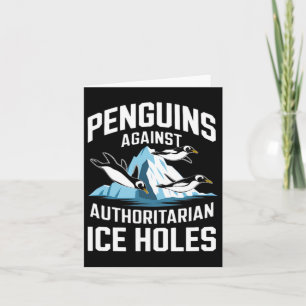 Tarjeta Pingüinos Trump contra grilletes autoritarios de h