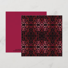 Pink And Red Dots And Squiggles Pattern On Black