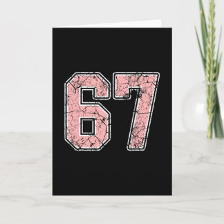 Tarjeta Pink And White Number 67 Jersey Player Uniform #67