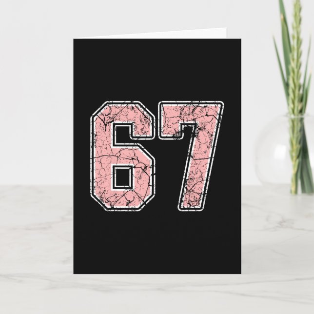Tarjeta Pink And White Number 67 Jersey Player Uniform #67 (Anverso)