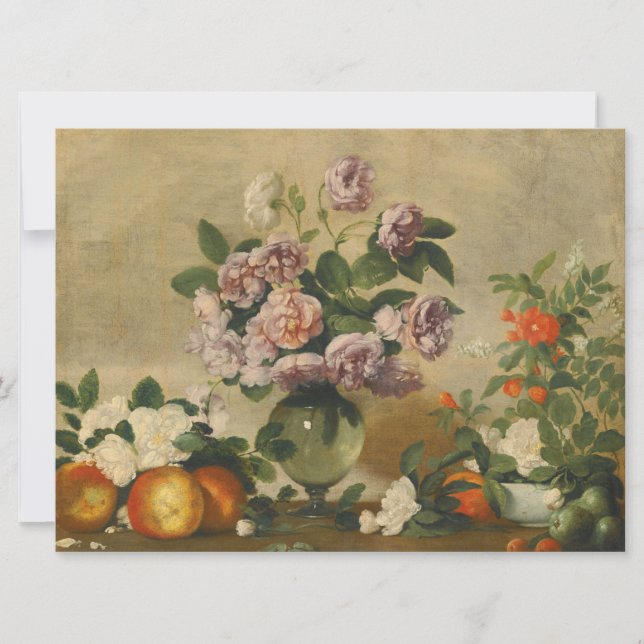 Tarjeta Pink and White Peony Flowers (Peonies Still Life) (Anverso)