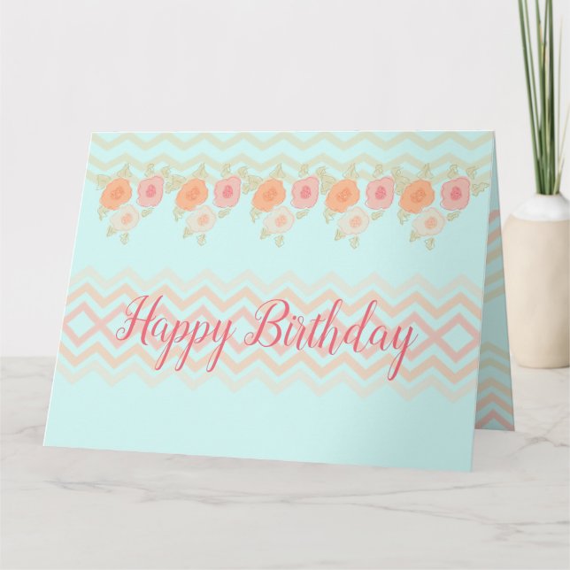 Tarjeta Pink Artsy Floral (Anverso)