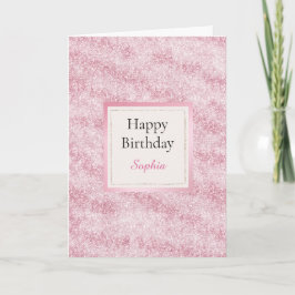 Tarjeta Pink Blush Glitter Birthday