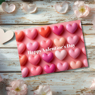 Tarjeta Pink Candy Hearts Valentine`s Day Card