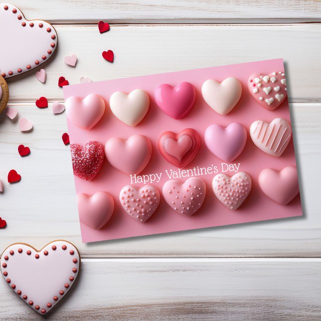 Tarjeta Pink Chocolate Hearts Valentine`s Day Card  (Subido por el creador)
