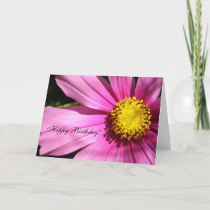 Tarjeta Pink Cosmos Flower Happy Birday
