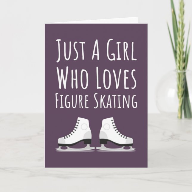 Tarjeta Pink Cute Figure Skating Cards For Girls For Kids (Anverso)