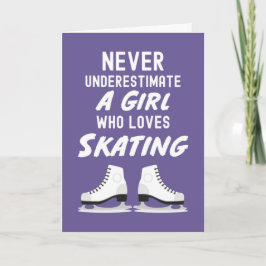 Tarjeta Pink Cute Ice Skating Cards For Girls Girly