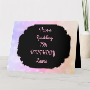 Tarjeta Pink de lujo personalizado 75 cumpleaños