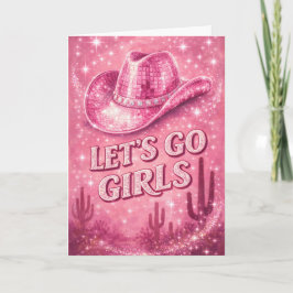Tarjeta Pink Disco Cowgirl Hat Birthday Card for Her