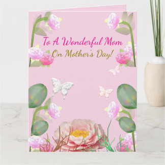 Tarjeta Pink Floral Garden Mother's Day