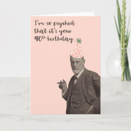 Tarjeta Pink Freud Gracioso cumpleaños 90