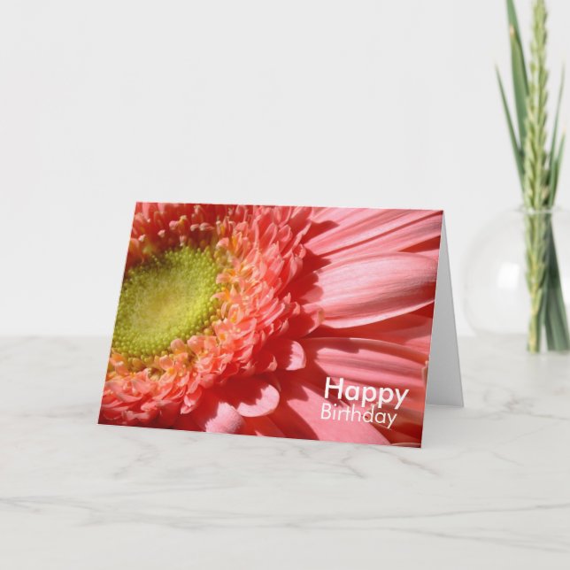 Tarjeta Pink Gerbera - Feliz cumpleaños (Anverso)