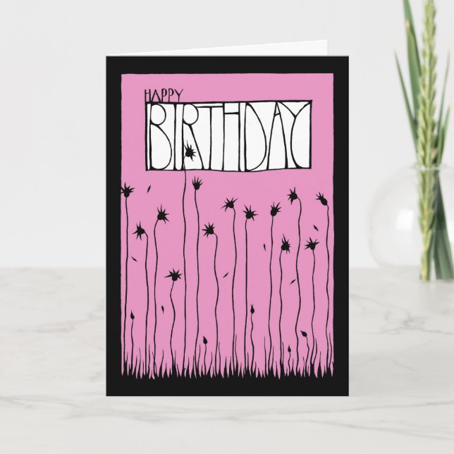 Tarjeta Pink Happy Birday Card (Anverso)