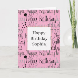 Tarjeta Pink Happy Birthday
