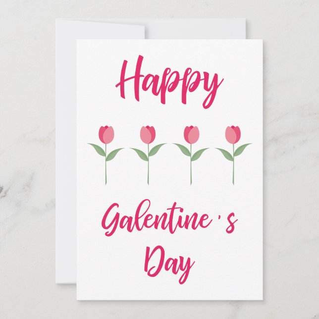 Tarjeta Pink Happy Galentine´s Day for Best Friend (Anverso)